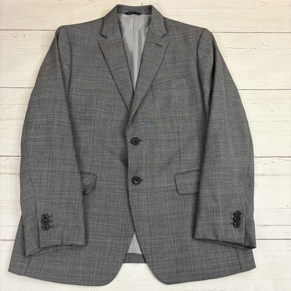 Banana Republic Blazer Suit Jacket Mens 40S Glen Plaid Wool Tailored Slim Fit